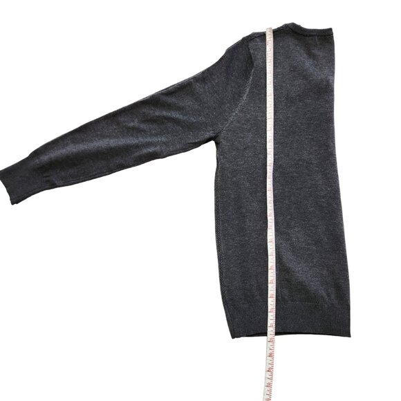 NWT Timeless Blair London Gray Diamond Pointelle Front Cardigan Sweater Size M - Picture 14 of 15